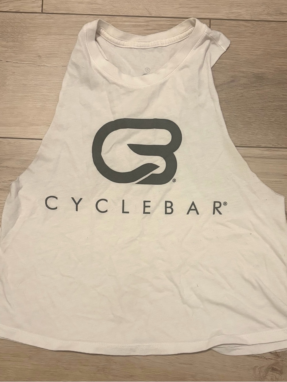 Cyclebar White Tank with Gray Logo
